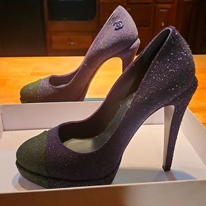 Chanel CC Logo Crystal Pumps